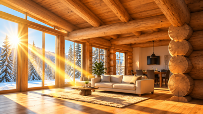 Sunlit Winter Log Cabin Retreat.png